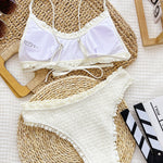 Women's Sexy Beige Pleated Bikini