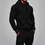 KZZ Men’s Fleece Zip Hoodie & Jogger Sets