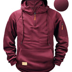 KZZ Men's Regular Fit Patched Pocket Drawstring Hoodie