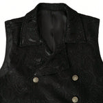 KZZ Men's Solid-Color Double-Breasted Suit Vest