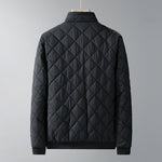 KZZ Men's Plain Quilted Zip Up Pocket Winter Coat