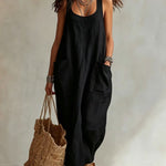 Casual Minimalist Pocketed Maxi Slip Dress