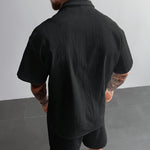 KZZ Men's Plus-Size Streetwear Two-Piece Set