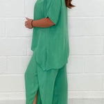 Floaty 2 Piece Sleeved Trouser Set