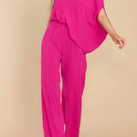 Slim drape high waist casual jumpsuit
