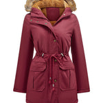 Faux Fur Hood Parka Jacket