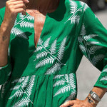 foliage pattern loose dress
