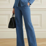 High Waisted Pockets Solid Color Jean Pants Bottoms