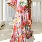 Temperament Elegant Short Sleeve Long Swing Holiday Dress