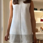 Simple But Not Simple Sequin Trim High Neck Sleeveless A-line Top
