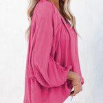 Nadorine Split V Neck Long Sleeve Dolman Blouse for Women Casual Business Work Office 2026 | Under $40