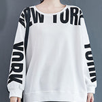 Stylish Letter Print Round-Neck Sweatshirt