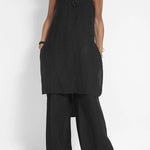 Women Casual Linen Strappy Two Set Suits