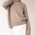 Turtleneck Loose Long Sleeve Knitted Pullover Sweater Tops