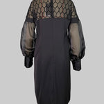Long Sleeves Loose Hollow Solid Color Split-Joint Round-Neck Mini Dresses