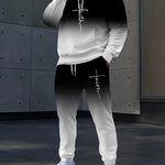 KZZ Men's Suit with 3D Print and Hood