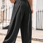 KZZ Men's striped stylish and comfortable casual trousers