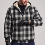 KZZ Men's Long-Sleeve Plaid Jacket