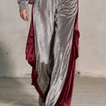 Casual Color-blocked Star Hooded Zip-up Velvet Jumpsuit