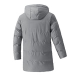 KZZ Men's Thick Winter Warm Coat Plus Size Cold Weather Jacket with Hood Long Sleeve Front Button Design