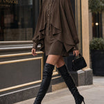 Ophelia | High-Neck Cape Mini Dress