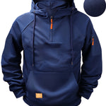 KZZ Men's Regular Fit Patched Pocket Drawstring Hoodie