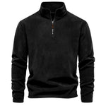 KZZ Men's Solid Half Zip Funnel Neck Polar Fleece Sweatshirt