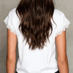 Sexy V-Neck Lace-Paneled Casual Short-Sleeve Shirt