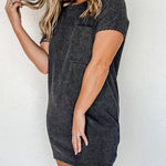 Striped Print Pocket Detail Tee Dress