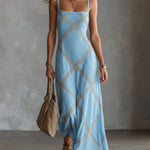 Victorina | Black and Camel Geometric Dress