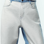 STRAIGHT LEG MID-RISE COMBINED JEANS