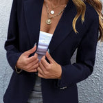 Fashion Commuter Solid Color One Button Suit Coat