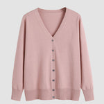 Long Sleeve Choker Top Lightweight Vee Cardigan Sweater