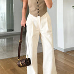 Casual Lasel Vest & Pants Two-Piece Set