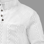 Callum | Textured Stand-Collar Henley