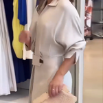 Long Sleeves Loose Split-Joint Split-Side V-Neck Maxi Dresses Shirt Dress