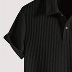 KZZ Men's solid color pique knit polo shirt