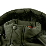 KZZ Men's winter fleece-lined hooded windbreaker