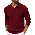 KZZ Fall Outfits Soft Menswear Knit Polo Shirts