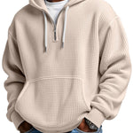 KZZ Men's waffle knit half-zip hoodie