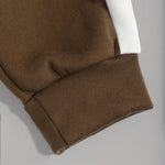 KZZ Men's clothing, two-piece contrasting long sleeved zipper hooded jacket and drawstring pants