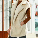 Loose Sleeveless Suit Collar Double-breasted Double-sided Velvet Jacket Vest Coats