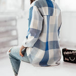 Women Flannel Plaid Light Weight Jacket Shirts Long Sleeve Button Down Shirts Coats