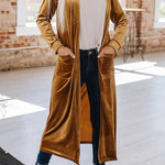 Velvet cardigan without buttons