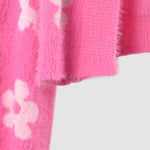 Nadorine Women's Cute Daisy Knit Cardigan Long Sleeve Casual Flower Open Front Sweater Tops
