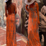 Margovil Criss Cross Open Back Tie Dye Maxi Dress(6 Colors Available)