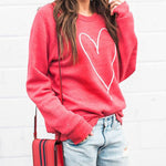 Valentine's Day Heart Crewneck Sweatshirt for Women Cute Shirts Long sleeve