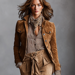 Women's Suede Single-Breasted Lapel Cropped Jacket