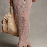 Boho-Vintage Elegant Open-Knit Mesh Maxi Dress