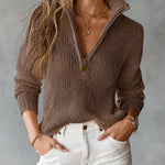 Monica™ | Elegant Half-Zip Knit Sweater